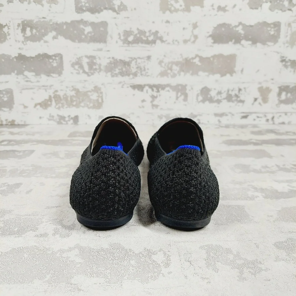 NEW Rothy's The Flat Black Knit Round Toe Slip On Loafers C329 - Picture 2 of 8